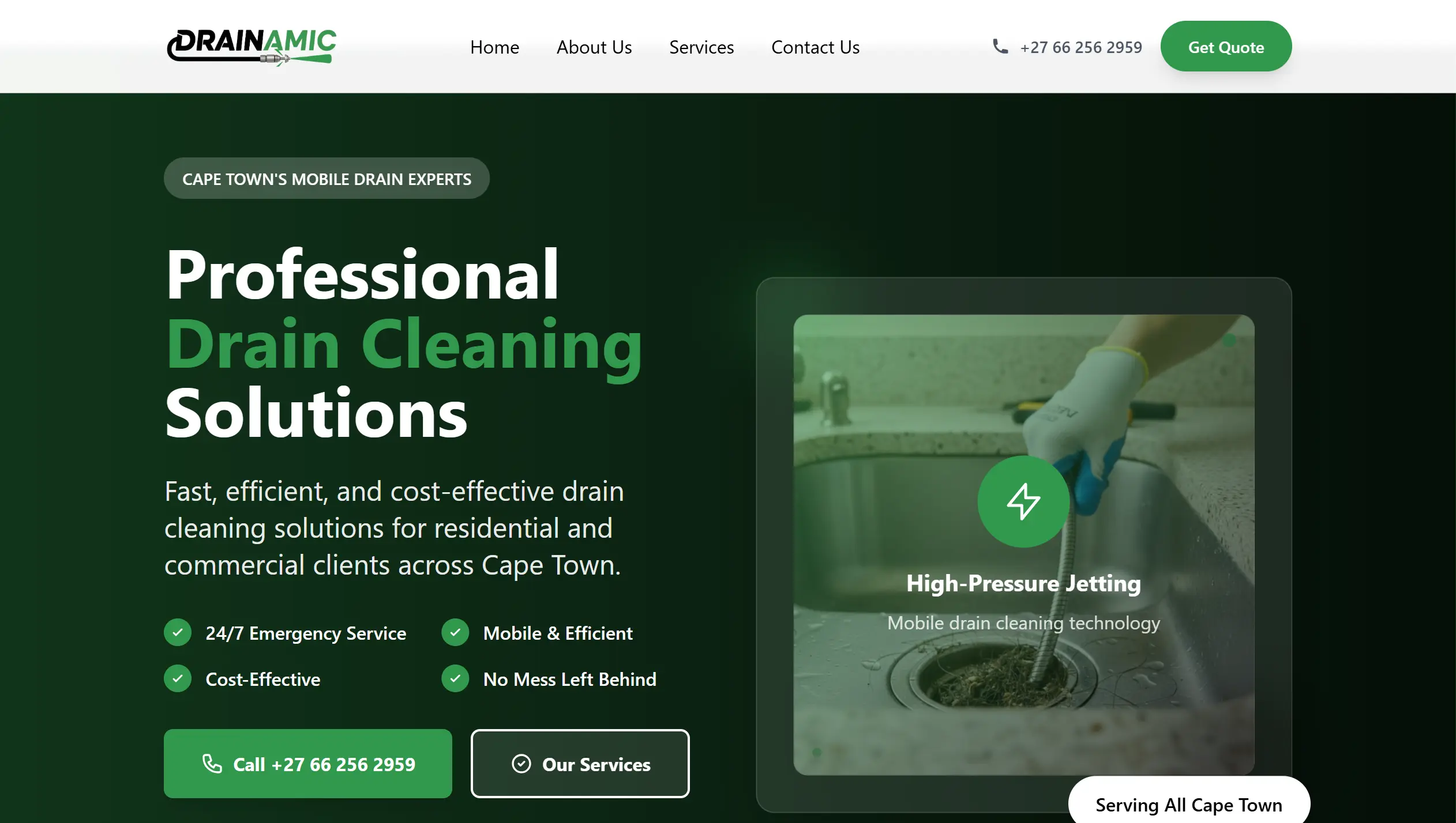 Drainamic website screenshot