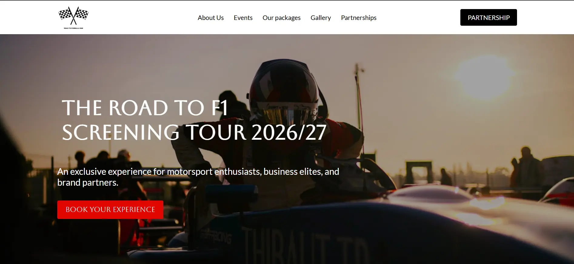 Road to F1 ZA website design preview